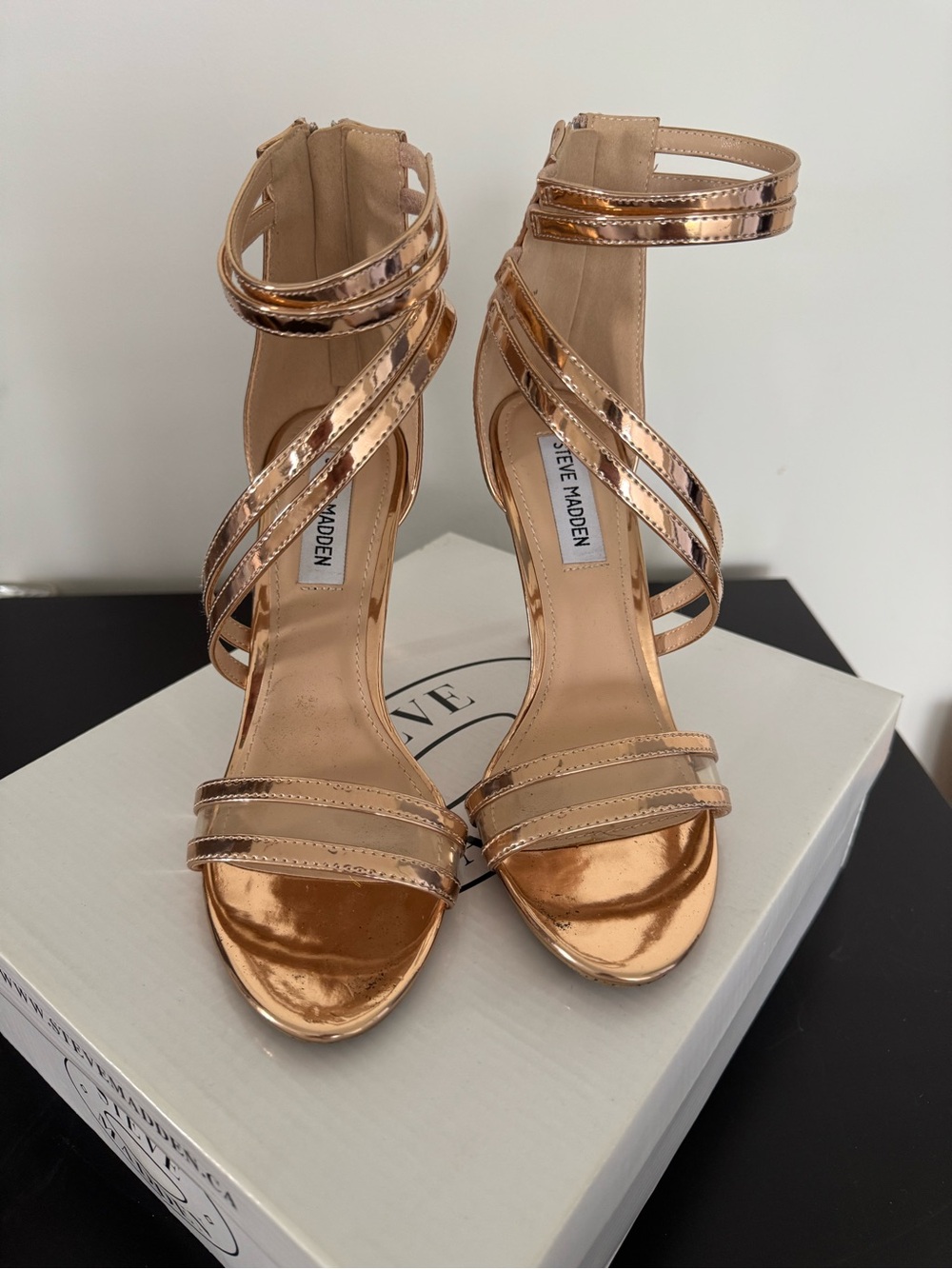 Steve Madden Rose Gold Strappy High Heel